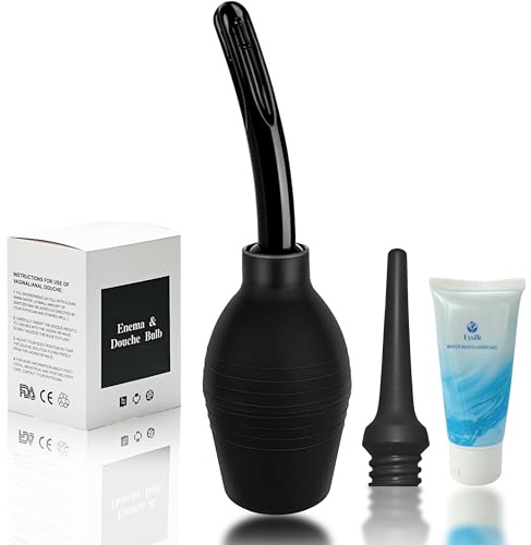 Love69Toys Analdusche Intimdusche zur Inneren Reinigung, 310ml Wiederbefüllbare Silikon Anal-Dusche, Inkl. 60ml Gleitgel & Einsteiger-Düsenset - Für Frauen und Männer