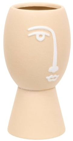 Atmosphera - Vase Pam Visage 10,5x10,5x19,8cm - Beige