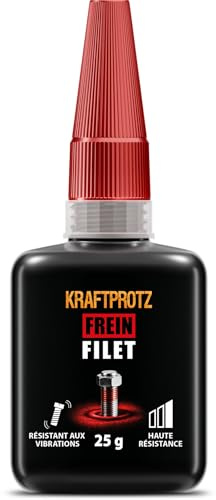 Fijador de Roscas Rojo Alta Resistencia 25 g - Tornillos y Tuercas | fijador de roscas, permanente, resistente a vibraciones, resistente al calor, protección anticorrosión, roscas metálicas