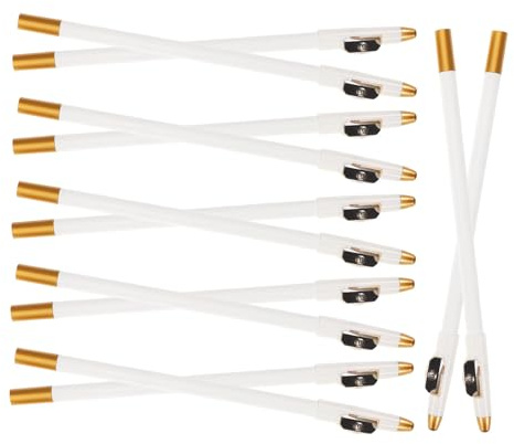 COOPHYA 12 Piezas Lápiz Delineador de Ojos Blanco y Lápiz de Cejas Profesional con Sacapuntas de Madera, Resistente al Agua Larga Duración para Maquillaje Diario
