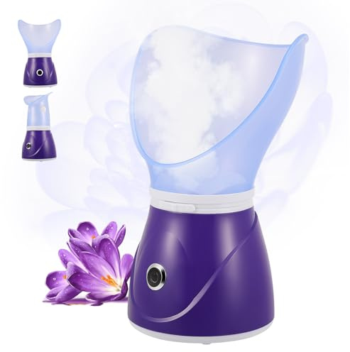 Facial Steamer for Skin Care, Nano Warm Steam Face Steamer for Deep Pore Cleansing, 3-in-1 Home Spa Humidifier & Aromatherapy Diffuser, Auto Shut-Off, Suitable for All Skin Types