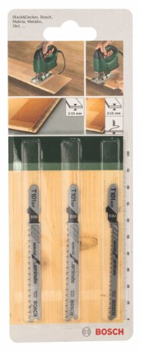 Bosch 2 609 256 788 - Juego de hojas de sierra de calar de 3 piezas vástago en T (pack de 3)