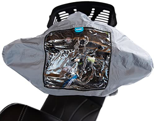 Kozee Komforts Mobility Scooter Handle Bar Cover with See Through Window - Waterproof Tiller Cover for Dust and Rain Protection - Fits Most Scooters with 'T' Shape Tillers - 22 x 15 - Grey