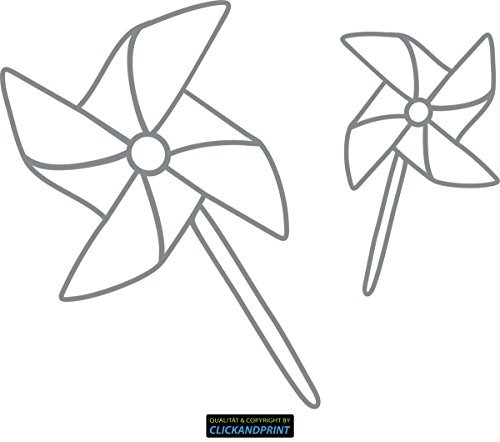 CLICKANDPRINT Aufkleber » Windräder, 120x98,2cm, Telegrau • Dekoaufkleber/Autoaufkleber/Sticker/Decal/Vinyl
