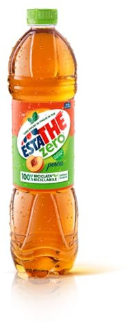 Estathé Zero Pesca - The Freddo, Senza Zucchero, con Vero Infuso di Foglie di The e Succo di Pesca, Bevanda Analcolica Senza Glutine, 6 Bottiglie da 1,5 lt