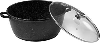 Pradel Excellence - Faitout avec Couvercle - Fonte d'Aluminium Façon Pierre - Revêtement Anti-Adhésif - 32 cm - 9,3 L - Tous Feux dont Induction - Maniques en Silicone
