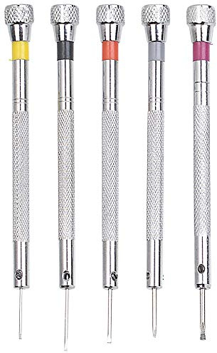 AGT Uhrmacherschraubenzieher: 5-teiliges Uhrmacher-Schraubendreher-Set (Uhrenschraubenzieher, Uhren Schraubendreher, Mac)
