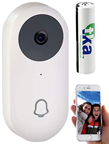 Somikon WLAN Klingel: WLAN-HD-Video-Türklingel mit App, Gegensprechen, inkl. Akku (WLAN Klingel mit Kamera, Türklingel mit Kamera WLAN, Überwachungskamera mit Infrarot)