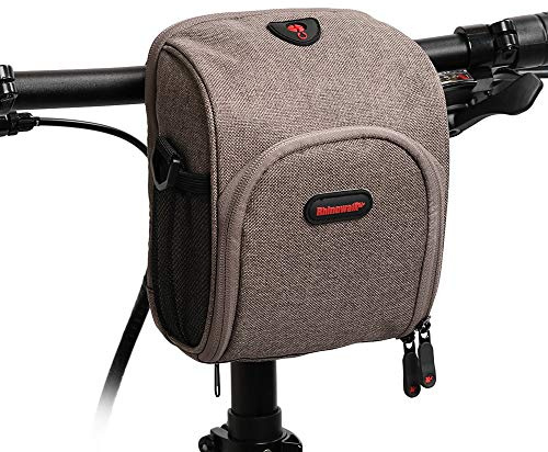 UPANBIKE Fahrrad Lenkertasche, Fahrradtasche Multifunktionale Fahrrad Vorderer Rahmentasche mit Schultergurt und Regen-Abdeckung(Khaki)