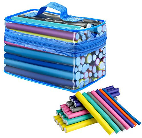 Diealles Shine Gomma Bigodini Flessibili Morbidi per Capelli Corti-Medi-Lunghi Confezione da 42, Ricci per Acconciatura DIY