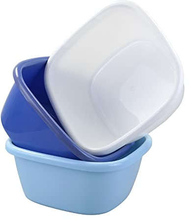 Parlynies 16 Quart Plastic Wash Basin, Large Dish Pan Tub, Pack of 3