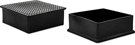 Flyshop Stuhlbeinkappen, PVC-Schutzkappen, Geruchlos, Kratzfrei, Quadratisch 100 x 100 mm (10,0 x 10,0 cm), 4 Stück, Schwarz
