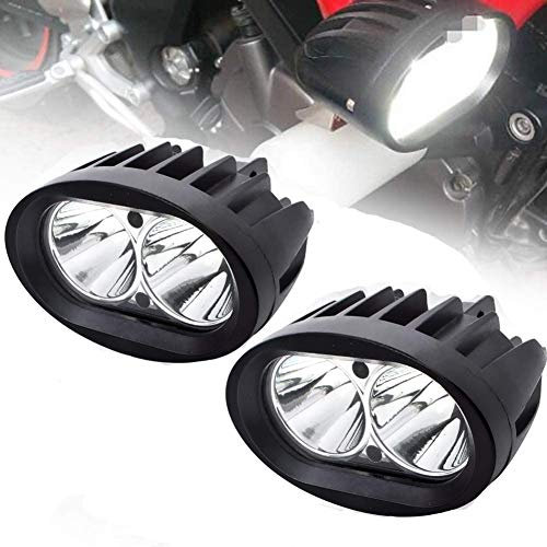 BeiLan 2Pcs Zusatzscheinwerfer Motorrad LED, Nebelscheinwerfer Schwarz, LED Arbeitsscheinwerfer, Spotlicht Lampe 12V 24V 20W 1800LM Cree 6500K