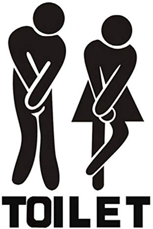 Jiuhong Funny Pictures Toilet Door Wall Home Decoration, Removable Art DIY Door Accessories Vinyl Sticker Mural, Toilet, Bathroom, WC Sign for Bathroom Living Room (L 11.81*7.87)