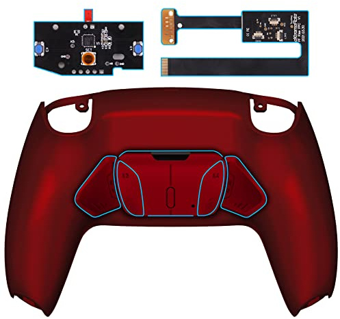 eXtremeRate Programable RISE4 Remap Kit para ps5 Mando Modelo BDM-010 & BDM-020 Actualización Board & Carcasa Trasera & 4 Palancas Botones Traseros para ps5 Control-NO Incluye Mando(Escarlata Rojo)