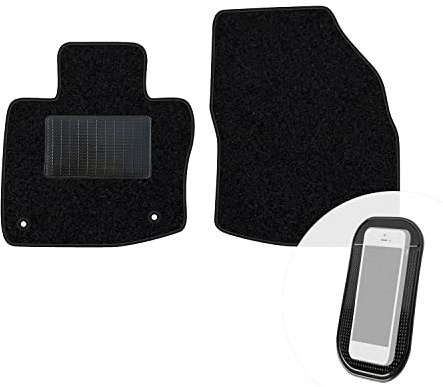 moto-MOLTICO Vorne Fußmatten Auto Velours Autoteppiche | Schwarz Automatten Set 2-teilig passend für Honda Civic 2012-2016