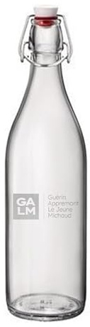 Botella de cristal de 1 litro tipo limonada – Botella de limonada para personalizar con texto/logotipo [ Botella personalizada]