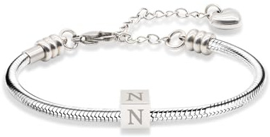 TOLOWOBK Armband Damen Silber mit Buchstaben, A-Z Charm Armband Geschenke für Mädchen Schlangen Armbänder Damen Jahrestag Valentinstag Geburtstag Geschenke für Töchter Enkelin Schwester Freundin