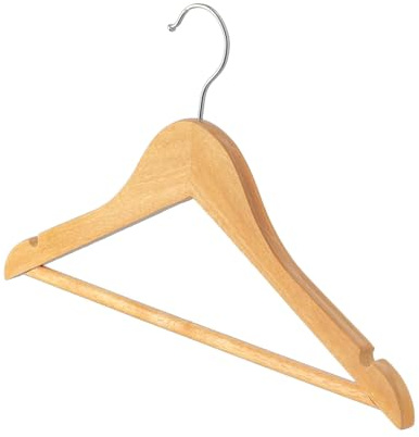 Harbour Housewares 1x Braun Kinder-Kleiderbügel aus Holz - Klein Kinder Mantel Kleidung für Baby, Kleinkind mit Metallhaken, Hosenstange
