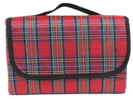 IUDWCG 1 Pcs Coperta da picnic, 80 x 150 cm coperta da picnic impermeabile coperta da picnic isolata per picnic, escursioni, campeggio, spiaggia (rosso a quadretti)