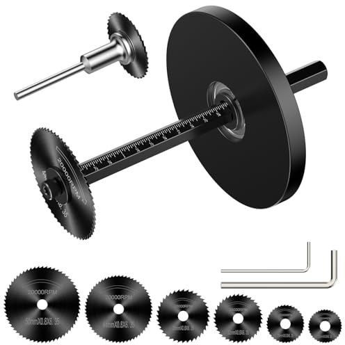 Inside Pipe Cutter for PVC Pipe, Cutter Tool Set with scale - Adjustable Depth Gauge, 6 Black Blades, 4 Black Hex Shank