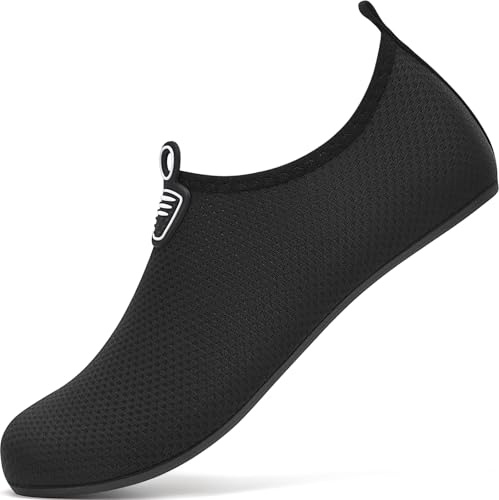 sportvibe Water Shoes Beach Shoes Lightweight Barefoot Aqua Quick Dry Breathable Swim for Women Men Surfing Running Driving Pool Yoga (Black,7.5 UK/41 EU)