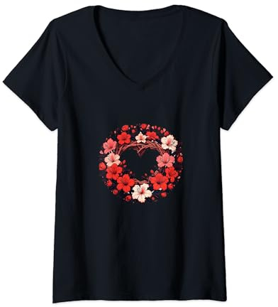 Womens Azalea Bush Flowers Art Azalea flower V-Neck T-Shirt