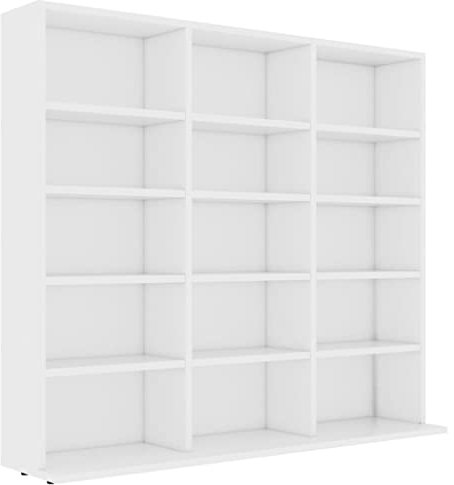 SDWEHO7 Standregal Bücherregal mit 15 offene Schrank Wand stehend für CDs, DVDs, Raumteiler Deko Regal Ständer oder Vitrine für Sammlungen und Hobby Weiß 102x23x89,5 cm Holzwerkstoff
