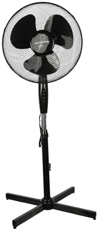 A2Z Pedestal Fan 16 Inch 3-Speed Setting Wide Angled Oscillating Electric Standing - Pedestal Fans PF11601 Black