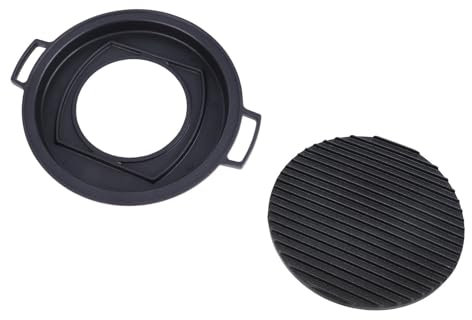 Pssopp Mini Tabletop Portable Charcoal Grill Japanese Mini Hibachi Grill Aluminum Alloy Family Must Have (Large Circle)