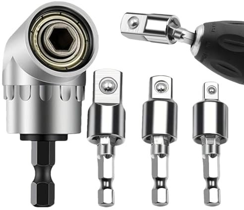 Wpsagek Right Angle Drill Attachment, Grade Sockets Adapter - Power Right Angle Drill Bit, Angle Screwdriver Drill Bit, Rotatable Joint Socket for Power Drill & Driver