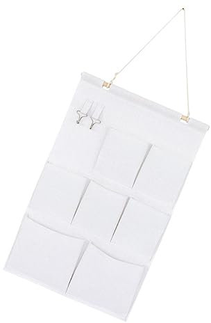 Zerodeko Hängesorgfältig Aufbewahrungstasche Für Tür Und Wand Baumwolle Und Leinen Organizer Bag Mit Holzstab Zahlreiche Taschen Für Kleinigkeiten Und Ordnung Kein Keine Übertreibung