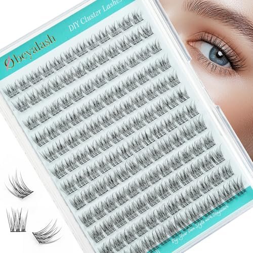 Obeyalash Faux Cils en Grappe Wispy C Curl Extension Cils Naturel 10-13mm DIY 144pcs Cluster Lashes
