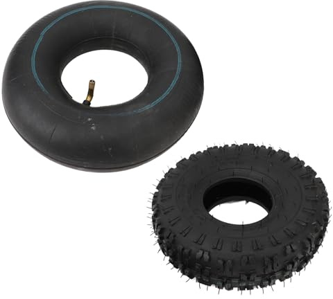 4.10 Ensemble de 4 Pneus et Chambres à Air avec Construction en Caoutchouc Robuste pour Brouettes, Souffleuses à Neige, Nettoyeurs Haute Pression