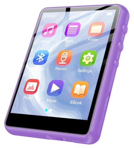 ZAQE 128GB MP3 Player with Bluetooth 5.4, 2.4 inch Full Touchscreen Portable Music Player HiFi Lossless Digital Audio Player with Speaker, FM Radio, E-Book, Earphones Included
