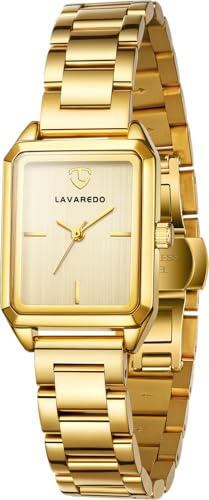 caprock Montre à Quartz Femme Rectangulaire Bracelet Acier Inoxydable