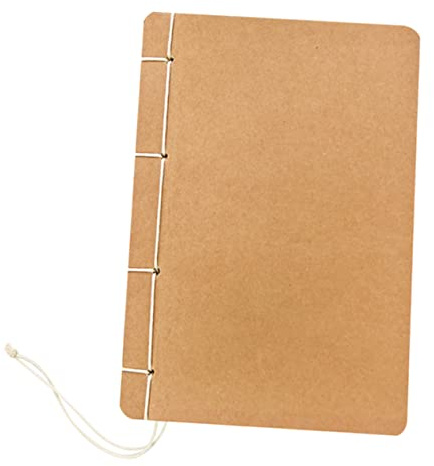 HOMSFOU Cuaderno De Papel Kraft Vintage Encuadernado Hilo Sin Madera Para Dibujar Lápiz Escuela Oficina Cuaderno Diario