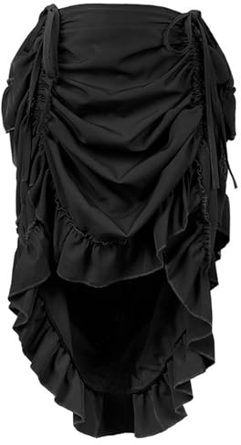 FQLGJMY Dam medeltida viktoriansk volangkjol renässans gotisk pirat höga låga kjolar halloween cosplay kostym