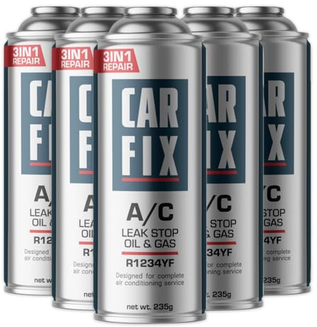 CARFIX, sustituto r1234yf, Sellador, refrigerante para aire acondicionado de automóviles, equivalente a 660 g, 5 latas, 3 en 1, 235g,