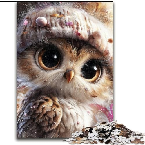Puzzle 1000 pièces, Motif Hibou Fantastique, pour Adultes, idée Cadeau de Noël, Illustration Humoristique, Illustration détaillée (Taille 50x75cm)