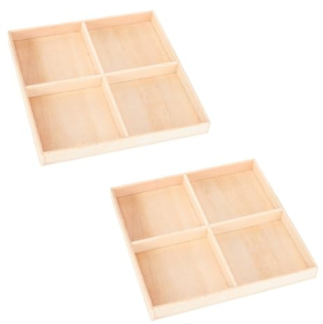 Levemolo 2 Pezzi Di Contenitori In Legno Per Scatole Decorative Per La Casa Scomparti Utili Per Riporre Piccoli Oggetti In Legno Vintage Ornamenti Organizer Per Cosmetici
