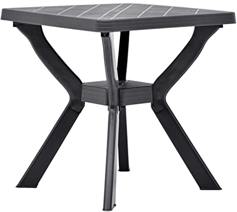 Mokuyary Bistrobord antracit 70 x 70 x 72 cm plast barbord balkongbord för kök, vardagsrum och matrum