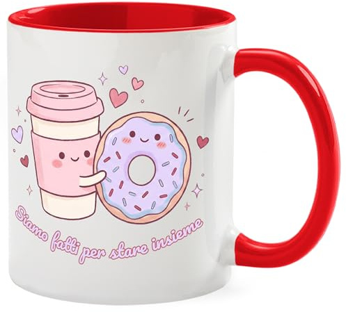 Cimpress Tazza San Valentino 325 ml, Rosso, Tazza Colazione in Ceramica con Frasi Romantiche, Regalo Originale per Coppia, Colori Assortiti, Idea per Coccole, Casa o Ufficio, Design Divertente
