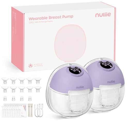 Nuliie Milchpumpe Elektrisch tragbare S32 (2 Packs, Violet)