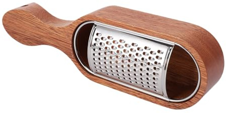 Bewinner Râpe à Fromage en Bois Portative, Broyeur Durable avec Récipient Alimentaire, Outil de Cuisine Polyvalent pour Glaçons au Chocolat et au Fromage, en Acier Inoxydable