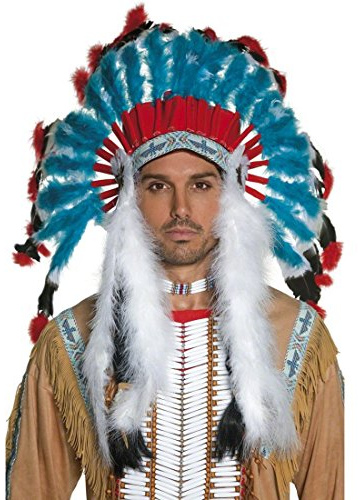 NET TOYS Indianer Schmuck bunt Indianerschmuck Kopfschmuck Federschmuck Häuptlingsschmuck Kostüm Zubehör