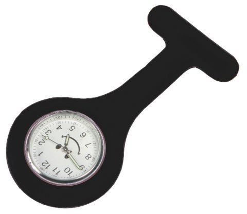 TIGA-MED Schwesternuhren - 09-6096 2er Set - Silikonuhr Smiley schwarz- mit Nadel