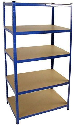 Steckregal verzinkt oder blau, 875 kg, Werkstattregal, Regal, Kellerregal, Lagerregal, Schwerlastregal (Modell 11 / 200x120x60cm / blau)