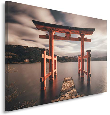 Feeby. Wandbild - 1 Teilig - 80x120 cm, Leinwand Bild Leinwandbilder Bilder Wandbilder Kunstdruck, ITSUKUSHIMA JINJA, Japan, Kultur, BRAUN