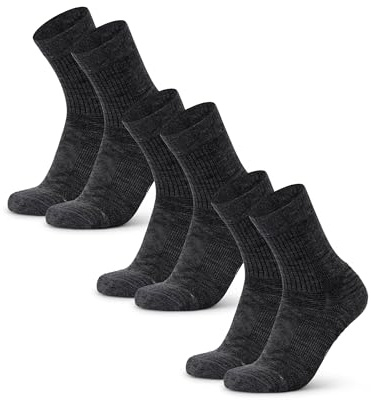 DANISH ENDURANCE Leichte Merinowolle Wandersocken, Atmungsaktiv, 3 & 5 Paar | Leichte Merino Funktionssocken, Arbeitssocken, Atmungsaktiv & Gepolstert, für Sommerwanderungen & Outdoor-Aktivitäten, Unisex